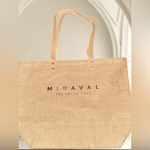 NWOT- Miraval burlap tote.